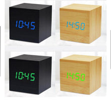 Lade das Bild in den Galerie-Viewer, Mini Cube LED Wooden Alarm Clock
