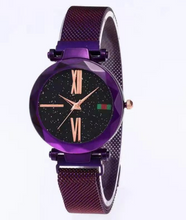 Lade das Bild in den Galerie-Viewer, Luxury Women Watches Mesh Ladies Clock Magnet Buckle Starry Diamond Geometric Surface Quartz Wristwatch cjdropshipping
