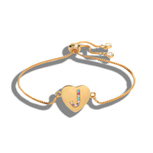 Load image into Gallery viewer, Cubic Zirconia 26 Alphabet Letter Charm Bracelet Femme Copper A-Z Initial Chain name Bracelets for Women Jewelry Adjustable
