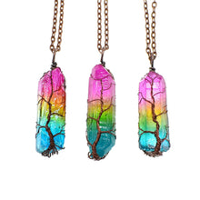 Load image into Gallery viewer, Hot Selling Stone Crystal Pillar Tree Of Life Pendant In Europe And America cjdropshipping
