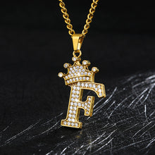Load image into Gallery viewer, A-Z Crown Alphabet Pendant Necklace cjdropshipping
