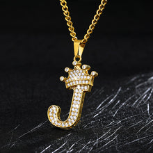Load image into Gallery viewer, A-Z Crown Alphabet Pendant Necklace cjdropshipping
