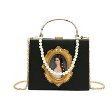 Load image into Gallery viewer, Fashion Box Evening Bag Diamond Clutch Bag Beauty Girl Pearl Luxury Handbag Banquet Party Metal HandlePurse Women&#39;s Shoulder Bag
