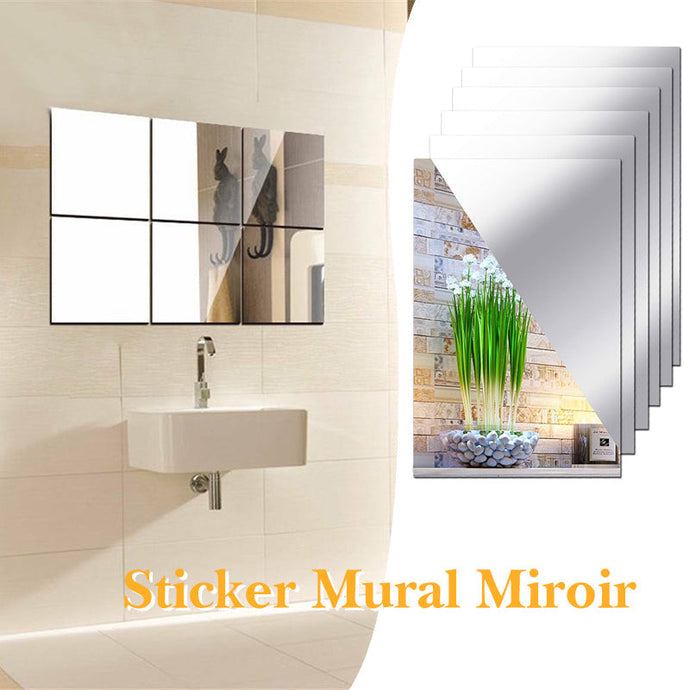 Feuilles Muraux Miroir en Plastique ciaovie