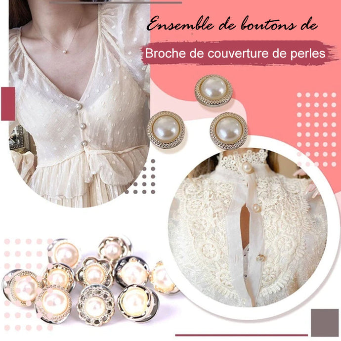 Ensemble de Boutons de Broche de Couverture de Perles (10 pièces) ciaovie