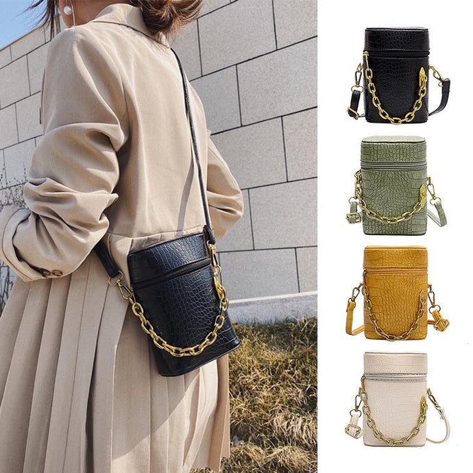 Petit Sac à Bandoulière Chaîne en Motif de Crocodile ciaovie