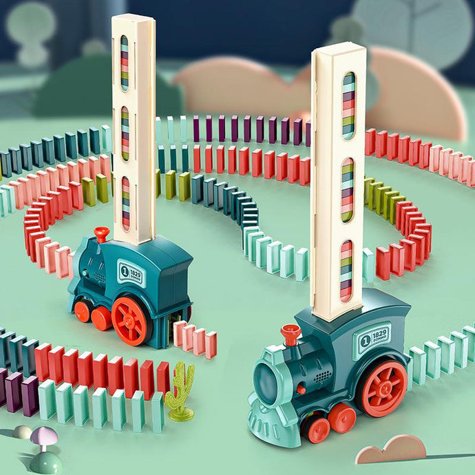 Ensemble de Blocs de Train Domino Jouet de Construction et d'Empilage ciaovie
