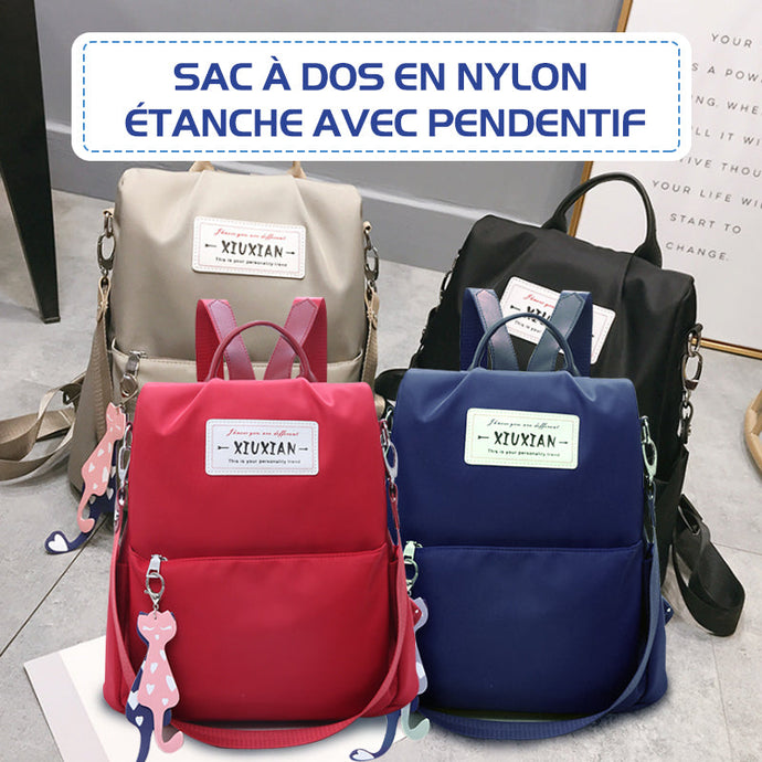 Sac à Dos en Nylon Étanche avec Pendentif ciaovie