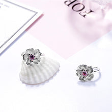 Lade das Bild in den Galerie-Viewer, Todorova Korea Style Crystal Cherry Blossom Flower Clip on Earrings Without Piercing for Girls Party Sweet No Hole Ear Clip
