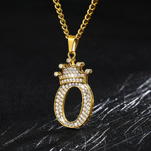 Load image into Gallery viewer, A-Z Crown Alphabet Pendant Necklace cjdropshipping
