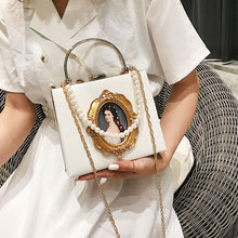 Load image into Gallery viewer, Fashion Box Evening Bag Diamond Clutch Bag Beauty Girl Pearl Luxury Handbag Banquet Party Metal HandlePurse Women&#39;s Shoulder Bag
