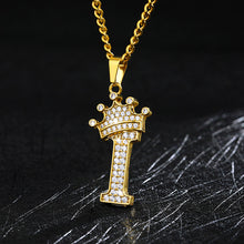 Load image into Gallery viewer, A-Z Crown Alphabet Pendant Necklace cjdropshipping
