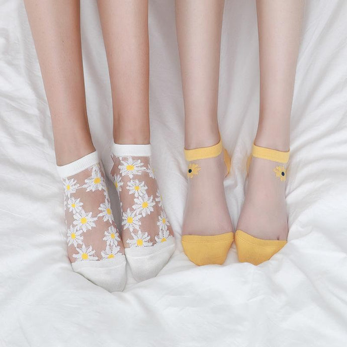 Chaussettes Marguerites Translucides (5 paires) ciaovie