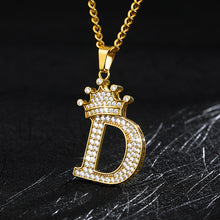 Load image into Gallery viewer, A-Z Crown Alphabet Pendant Necklace cjdropshipping
