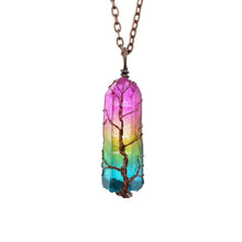 Load image into Gallery viewer, Hot Selling Stone Crystal Pillar Tree Of Life Pendant In Europe And America cjdropshipping
