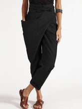 Lade das Bild in den Galerie-Viewer, Women Zipper Casual Belt Harem Pants Irregular Loose Trousers
