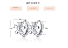 Load image into Gallery viewer, Fanqieliu Sterling 925 Silver Earrings Natural Crystal Small Flower Hoop Earrings For Woman FQL3235
