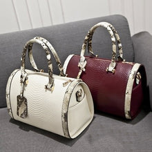 Load image into Gallery viewer, Super Quality Snakeskin Leather Women Handbag Shoulder Boston Bag Tote Italian Bags Sac A Main Borse Candy Color Luxury Handbags
