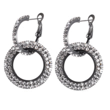 Lade das Bild in den Galerie-Viewer, Popular Diamond Insert Crystal Hollow Round Circle Hoop Drop Ring Earrings and Earrings cjdropshipping
