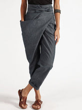 Lade das Bild in den Galerie-Viewer, Women Zipper Casual Belt Harem Pants Irregular Loose Trousers
