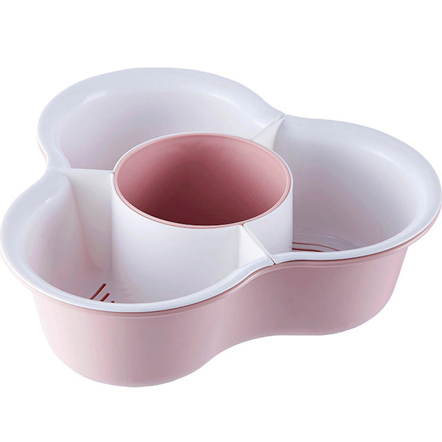 Plastic Wash Vegetable Fruit Basket Platter Drain Basket Detachable Kitchen Colander Fruit Plate Vegetable Basket Kitchen Tools