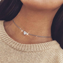 Load image into Gallery viewer, Heart Pendant Necklace Elegant Crystal Chain Choker Necklaces for Women Aesthetic Jewelry Gifts
