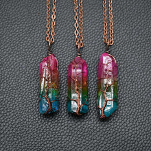 Load image into Gallery viewer, Hot Selling Stone Crystal Pillar Tree Of Life Pendant In Europe And America cjdropshipping
