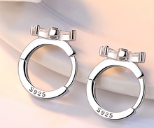 Load image into Gallery viewer, Fanqieliu Sterling 925 Silver Earrings Natural Crystal Small Flower Hoop Earrings For Woman FQL3235
