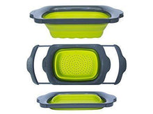 Lade das Bild in den Galerie-Viewer, Kitchen Collapsible Silicone Colander Strainer Expands to 24 Over the Sink Basket Cooking Water Drainage
