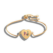 Load image into Gallery viewer, Cubic Zirconia 26 Alphabet Letter Charm Bracelet Femme Copper A-Z Initial Chain name Bracelets for Women Jewelry Adjustable
