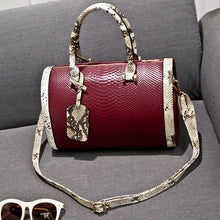 Load image into Gallery viewer, Super Quality Snakeskin Leather Women Handbag Shoulder Boston Bag Tote Italian Bags Sac A Main Borse Candy Color Luxury Handbags
