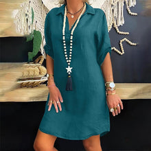 Lade das Bild in den Galerie-Viewer, Robe Chemise Nordique à Manches Courtes ciaovie
