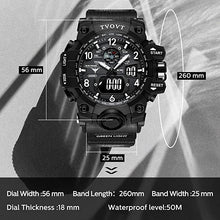 Lade das Bild in den Galerie-Viewer, Men&#39;s TVOVT Waterproof Double Dial Led Sport Watch Blossom Online UG

