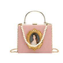 Load image into Gallery viewer, Fashion Box Evening Bag Diamond Clutch Bag Beauty Girl Pearl Luxury Handbag Banquet Party Metal HandlePurse Women&#39;s Shoulder Bag
