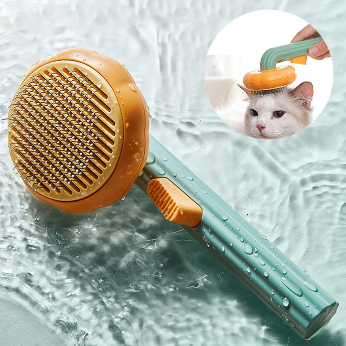 New Pet Cat Brush Hot Selling Hand-held Steel Wire Self-cleaning Comb Looper For Hair Removal cjdropshipping