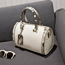 Load image into Gallery viewer, Super Quality Snakeskin Leather Women Handbag Shoulder Boston Bag Tote Italian Bags Sac A Main Borse Candy Color Luxury Handbags
