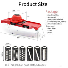 Lade das Bild in den Galerie-Viewer, Vegetable Slicer Grater Mandoline Peeler Cutter Multi function Carrot Onion Fruit Tools Kitchen Accessories
