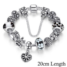 Lade das Bild in den Galerie-Viewer, Silver Charms Bracelet &amp; Bangles With Queen Crown Beads Bracelet for Women

