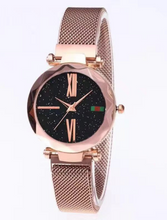 Lade das Bild in den Galerie-Viewer, Luxury Women Watches Mesh Ladies Clock Magnet Buckle Starry Diamond Geometric Surface Quartz Wristwatch cjdropshipping
