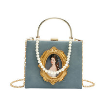 Load image into Gallery viewer, Fashion Box Evening Bag Diamond Clutch Bag Beauty Girl Pearl Luxury Handbag Banquet Party Metal HandlePurse Women&#39;s Shoulder Bag
