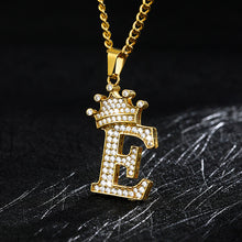 Load image into Gallery viewer, A-Z Crown Alphabet Pendant Necklace cjdropshipping
