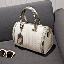 Load image into Gallery viewer, Super Quality Snakeskin Leather Women Handbag Shoulder Boston Bag Tote Italian Bags Sac A Main Borse Candy Color Luxury Handbags
