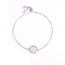 Load image into Gallery viewer, Colorful Rainbow Zircon 26 Letter Bracelet for Women adjustable initial Bracelet Femme Snake Chain Jewelry Christmas gifts
