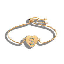 Load image into Gallery viewer, Cubic Zirconia 26 Alphabet Letter Charm Bracelet Femme Copper A-Z Initial Chain name Bracelets for Women Jewelry Adjustable
