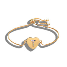 Load image into Gallery viewer, Cubic Zirconia 26 Alphabet Letter Charm Bracelet Femme Copper A-Z Initial Chain name Bracelets for Women Jewelry Adjustable
