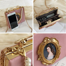Load image into Gallery viewer, Fashion Box Evening Bag Diamond Clutch Bag Beauty Girl Pearl Luxury Handbag Banquet Party Metal HandlePurse Women&#39;s Shoulder Bag
