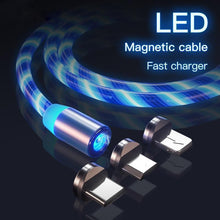 Load image into Gallery viewer, Glowing LED Magnetic 3 in 1 USB Charging Cable nebula-light.com
