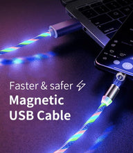 Load image into Gallery viewer, Glowing LED Magnetic 3 in 1 USB Charging Cable nebula-light.com
