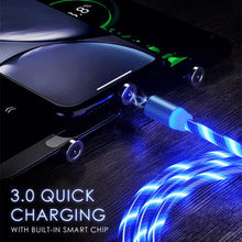 Load image into Gallery viewer, Glowing LED Magnetic 3 in 1 USB Charging Cable nebula-light.com

