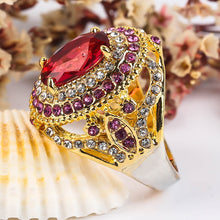 Load image into Gallery viewer, Gorgeous Large Oval Red Stone Ring Luxury Filled CZ Weddings Rings For Women Engagement Fashion Jewelry Gifts Anillos Mujer DSers
